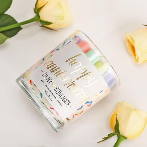 Anniversary Candle Gifts for Her - Happy Anniversary Scented Candle Gift for Wedding, Christmas, Valentine's Day, Romantic Gifts for her Girlfriend, Boyfriend, Husband Wife, 10 oz Soy Wax in Kuwait