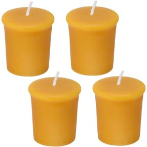 Aglary 16PCS Pure Beeswax Votive Candles, Unscented, Naturally Lightly Honey Scented, 15 Hours Burn Time Each (White)