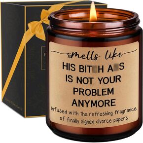 GSPY Lavender Scented Candles - Divorce Gifts for Women - Divorce Candle, Break up Gifts, Divorced Gifts for Women - Funny Gifts for Newly Divorced Woman, Her, Best Friend, Coworker, Sister in Saudi Arabia