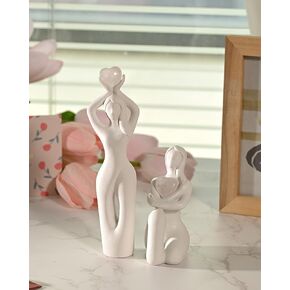 DN DECONATION ديكورات سطح الطاولة لعيد الحب، تماثيل نسائية رخامية مع حجر كريستال على شكل قلب، قطعتان من تماثيل عيد الحب، هدايا حب للصديقة والأم والأخت والأصدقاء in Kuwait