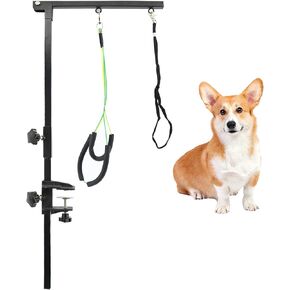 PetierWeit Dog Grooming Arm with Clamp Collapsible Dog Grooming Table Arm Foldable Pet Grooming Arm with Loop Noose Two No Sit Haunch Holder Height Adjustable Pet Grooming Tool for Medium Small Pets in Kuwait