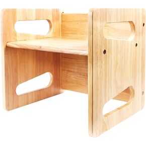 Montessori Weaning Table and Chair (12 inch) - Solid Wooden Toddler Chair/Table - Cube Chair for Toddlers - Hardwood - Kids Montessori Furniture
