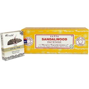 Satya Sai Baba Satya Sandalwood 250 gm Incense Sticks with Free Vedic White Sage Natural Incense Cones (Agarbatti Box 250 Grams All Sticks for Refinement, Concentration and Serenity) in Kuwait