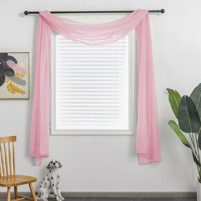 TOAVA DECO Grey Sheer Window Scarf Valance for Windows Gray Sheer Scarf Curtains 216 Inches Long for Living Room Bedroom Curtain Drapes Wedding Party Canopy Bed 52×216 in Kuwait