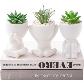 HEYO-YEPY 6PCS Cute Emoji Artificial Plant Office Decor for Women and Men, Funny Desk Plant Decor for Office and Home, Potted Small Fake Plants for Indoor Decoration in Kuwait