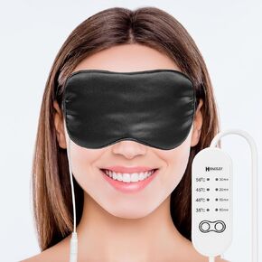 Electric Heated Eye Mask – Warm Eye Compress Mask for Dry Eyes – USB Eye Heating Pad (3 Heat Settings+ Timmer) Non-Microwave Dry Eye Mask for Sleeping, Itching Sinus Eye Fatigue Dark Circle (Black) in Kuwait