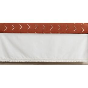 Sweet Jojo Designs Boho Fringe Boy Girl Baby Crib Bed Skirt Nursery Dust Ruffle - Ivory Off White Beige Tassel Modern Bohemian Farmhouse Southwest Shabby Chic Designer Bohemian Diamond Tuft Collection