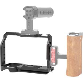 قفص كاميرا كامل لكاميرا سوني الفا ZV-E1 من توبسين مع فتحات ملولبة متعددة 1/4 و3/8 ونقاط تحديد المواقع ARRI، لوحة سفلية سريعة الفك ويمكن تثبيت الحذاء (قفص ZVE1) in Kuwait