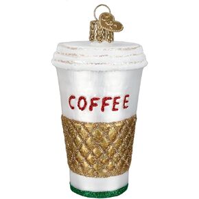 Old World Christmas Ornaments: Coffee and Tea Gifts Glass Blown Ornaments for Christmas Tree, Holly Teapot 3 X 3.25 X 2.25