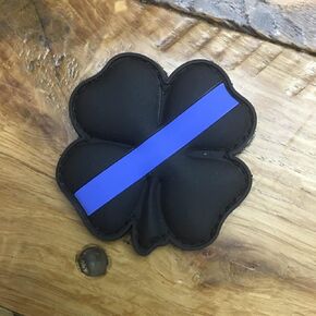 Lucky Four Leaf Clover Patch- Thin Blue Line, Police in Kuwait