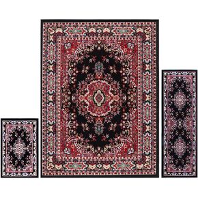 مجموعة سجادة منطقة أريانا كسارا من هوم داينميكس مكونة من 3 قطع (4'11 بوصة × 6'11,1'8 بوصة × 4'11,1'8 بوصة × 2'8)، حدود باللون الأزرق الداكن in Kuwait