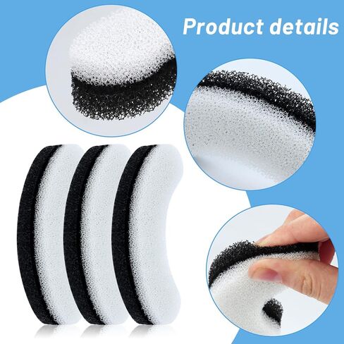 Rcybeo Cat Water Fountain Filter, 16 Pack Replacement Premium Pet Fountain Filters for WF050 and WF100 Pet Water Fountain, Arc-Shaped Washable Pet Fountain Filters with Triple Filtration System in Kuwait