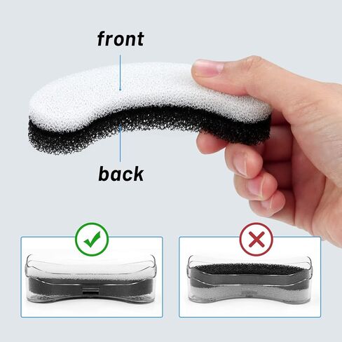 Rcybeo Cat Water Fountain Filter, 16 Pack Replacement Premium Pet Fountain Filters for WF050 and WF100 Pet Water Fountain, Arc-Shaped Washable Pet Fountain Filters with Triple Filtration System in Kuwait