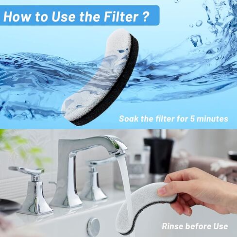 Rcybeo Cat Water Fountain Filter, 16 Pack Replacement Premium Pet Fountain Filters for WF050 and WF100 Pet Water Fountain, Arc-Shaped Washable Pet Fountain Filters with Triple Filtration System in Kuwait