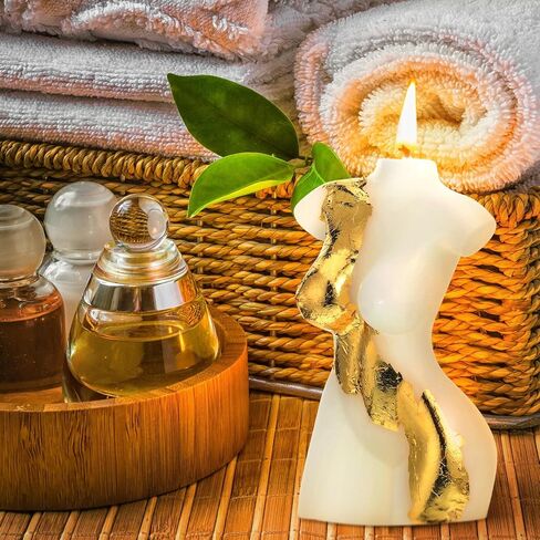 Aesthetic Candle Shaped Bubble Cube Candle Soy Wax Scented Candle Handmade Scented Decorative Candles with Gold Foil for Bedroom Bathroom Wedding Decor (White, Aesthetic) in Saudi Arabia
