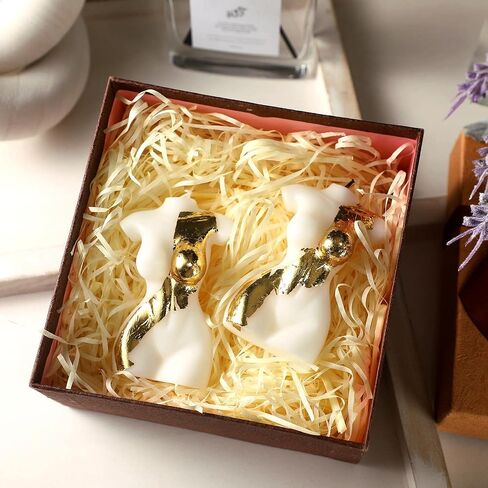 Aesthetic Candle Shaped Bubble Cube Candle Soy Wax Scented Candle Handmade Scented Decorative Candles with Gold Foil for Bedroom Bathroom Wedding Decor (White, Aesthetic) in Saudi Arabia