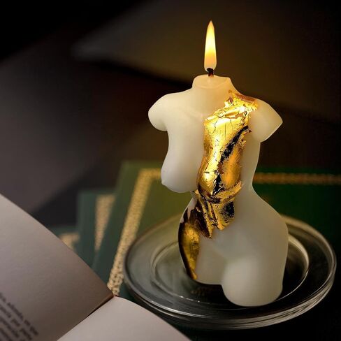 Aesthetic Candle Shaped Bubble Cube Candle Soy Wax Scented Candle Handmade Scented Decorative Candles with Gold Foil for Bedroom Bathroom Wedding Decor (White, Aesthetic) in Saudi Arabia