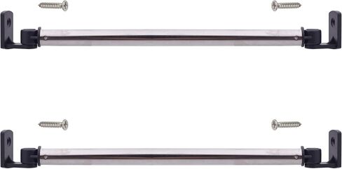 YYST Type A 16" to 28" Inside The Window Frame Curtain Rod Inside Mount Curtain Rod Sash Rod Cafe Rod Type A W Screws (Black-2) in Saudi Arabia