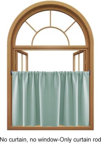 YYST Type A 16" to 28" Inside The Window Frame Curtain Rod Inside Mount Curtain Rod Sash Rod Cafe Rod Type A W Screws (Black-2) in Saudi Arabia