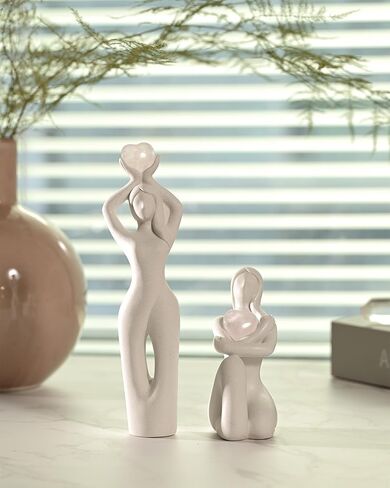 DN DECONATION ديكورات سطح الطاولة لعيد الحب، تماثيل نسائية رخامية مع حجر كريستال على شكل قلب، قطعتان من تماثيل عيد الحب، هدايا حب للصديقة والأم والأخت والأصدقاء in Kuwait