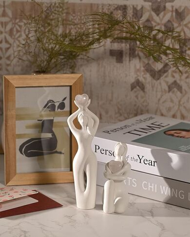 DN DECONATION ديكورات سطح الطاولة لعيد الحب، تماثيل نسائية رخامية مع حجر كريستال على شكل قلب، قطعتان من تماثيل عيد الحب، هدايا حب للصديقة والأم والأخت والأصدقاء in Kuwait