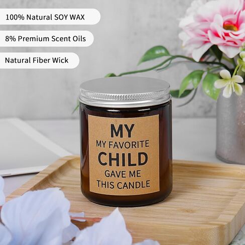 Gifts for Mom Scented Candles Gifts for Dad-My Favorite Child Gave Me This Candle, Funny Birthday Gift for Mom Women Christmas Gift Natural Soy Candle 8 oz Bluebell in Kuwait