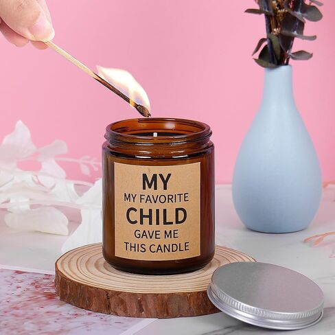 Gifts for Mom Scented Candles Gifts for Dad-My Favorite Child Gave Me This Candle, Funny Birthday Gift for Mom Women Christmas Gift Natural Soy Candle 8 oz Bluebell in Kuwait