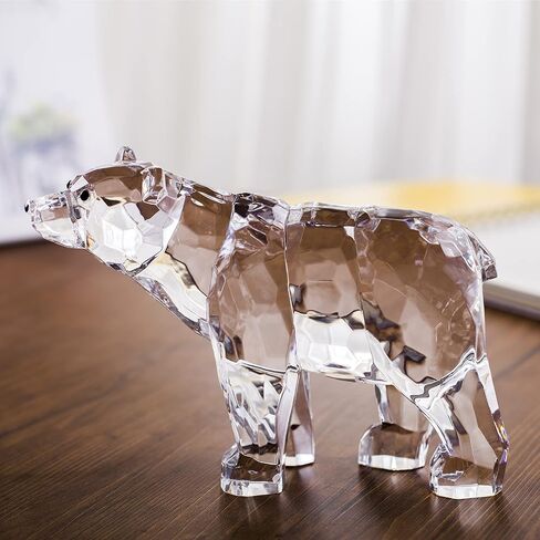 Acrylic Bear Figurine Cute Animal Home Decor Not Crystal Decorations for Bookshelf Dinner Table and Desk (B) in Saudi Arabia