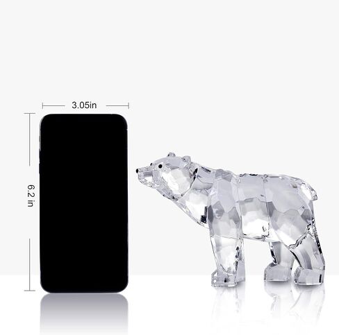 Acrylic Bear Figurine Cute Animal Home Decor Not Crystal Decorations for Bookshelf Dinner Table and Desk (B) in Saudi Arabia