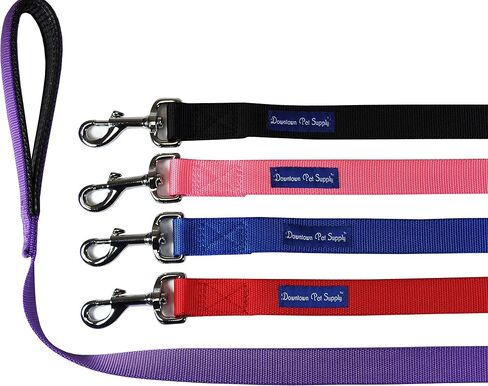 مقود للكلاب بطول 6 أقدام من Downtown Pet Supply - مقود عالي التحمل للكلاب مع مقبض مريح مبطن ومثبت من الفولاذ المقاوم للصدأ - مقود تدريب متين للكلاب - بعرض 0.5 بوصة - مقود أسود للكلاب in Saudi Arabia