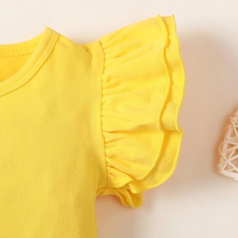 Magic Park 0-24M Infant Girl Romper Baby Girls Solid Color Bodysuit Toddler Ruffle Jumpsuit Shirts Casual Tops Baptism Shirt in Saudi Arabia