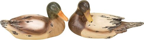 Deco 79 Polystone Duck Decorative Sculpture Home Decor Statues, Set of 2 Accent Figurines 14", 12"W, Beige in Saudi Arabia