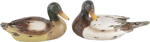 Deco 79 Polystone Duck Decorative Sculpture Home Decor Statues, Set of 2 Accent Figurines 14", 12"W, Beige in Saudi Arabia