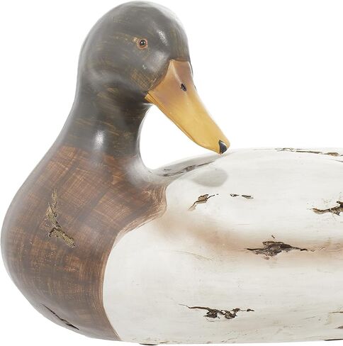 Deco 79 Polystone Duck Decorative Sculpture Home Decor Statues, Set of 2 Accent Figurines 14", 12"W, Beige in Saudi Arabia