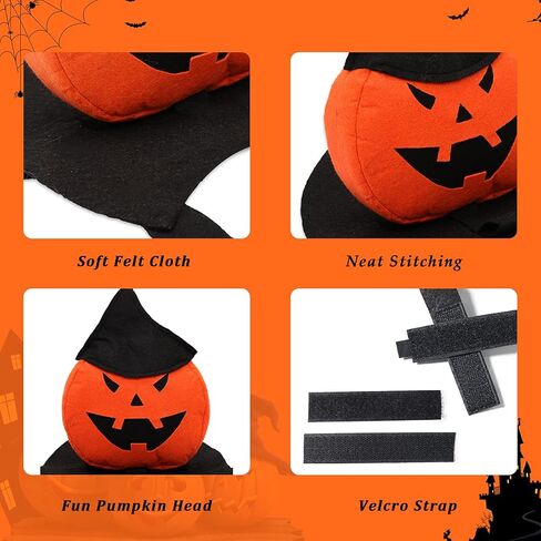 BESFAN Dog Halloween Costumes - Holiday Pet Costume - Pumpkin Felt Coat with Velcro Strap for Medium to Large Size Dog in Kuwait