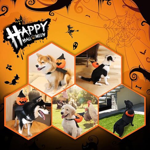 BESFAN Dog Halloween Costumes - Holiday Pet Costume - Pumpkin Felt Coat with Velcro Strap for Medium to Large Size Dog in Kuwait