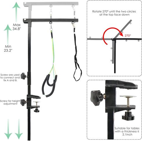 بيتيرويت ذراع تمشيط الكلاب مع مشبك قابل للطي، ذراع طاولة للعناية بالكلاب قابل للطي مع حلقة حبل مشقوق، حامل بدون جالس، اداة تجميل للحيوانات الاليفة متوسطة وصغيرة الحجم in Kuwait
