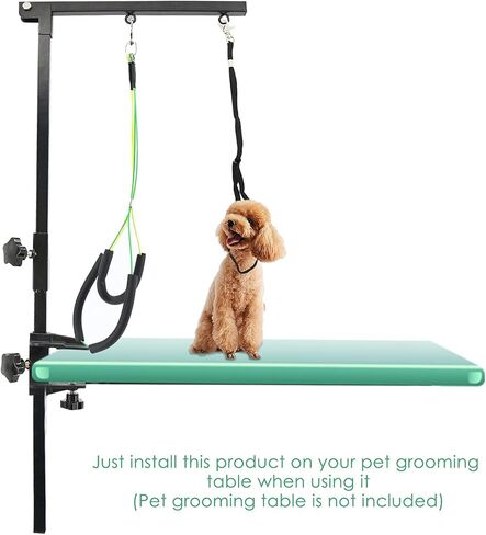 بيتيرويت ذراع تمشيط الكلاب مع مشبك قابل للطي، ذراع طاولة للعناية بالكلاب قابل للطي مع حلقة حبل مشقوق، حامل بدون جالس، اداة تجميل للحيوانات الاليفة متوسطة وصغيرة الحجم in Kuwait