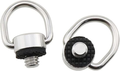 Heyous 2PCS 1/4 ''-20 موضوع الفولاذ المقاوم للصدأ D حلقة المسمار يتوقف حامل الكاميرا تثبيت المسمار لكاميرا ترايبود DSLR للتحرير السريع حبال حزام المعصم (فضي) in Saudi Arabia