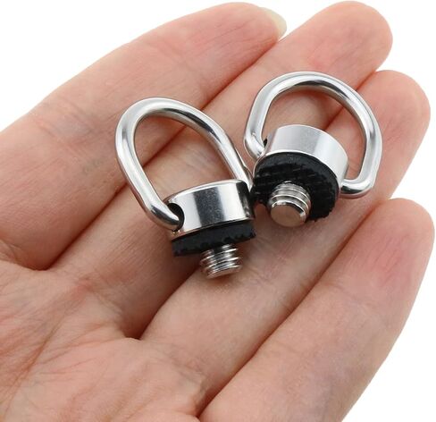 Heyous 2PCS 1/4 ''-20 موضوع الفولاذ المقاوم للصدأ D حلقة المسمار يتوقف حامل الكاميرا تثبيت المسمار لكاميرا ترايبود DSLR للتحرير السريع حبال حزام المعصم (فضي) in Saudi Arabia