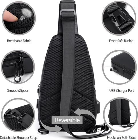 حقيبة ظهر IMAGERIO Crossbody Sling للنساء والرجال، حقيبة كتف وحقيبة صدر وحقيبة نهارية للسفر والمشي لمسافات طويلة وفي الهواء الطلق in Kuwait