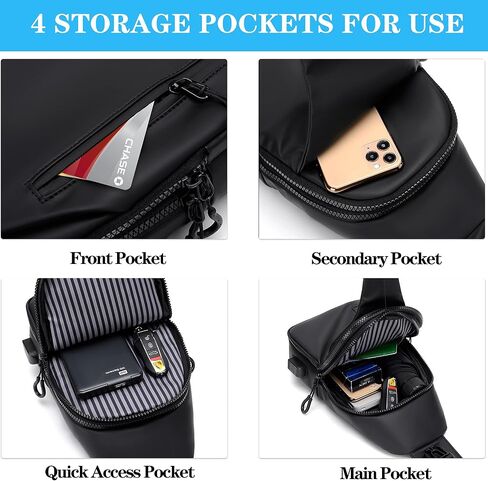 حقيبة ظهر IMAGERIO Crossbody Sling للنساء والرجال، حقيبة كتف وحقيبة صدر وحقيبة نهارية للسفر والمشي لمسافات طويلة وفي الهواء الطلق in Kuwait