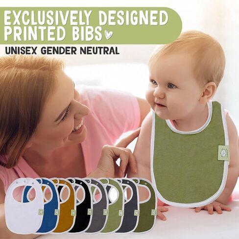 KeaBabies Organic Baby Bibs for Boys & Girls And Baby Beanie Winter Hats Bundle - Organic Cotton Teething Bib (Basic) - Soft Knitted Baby Hat Mittens (Urban) in Saudi Arabia