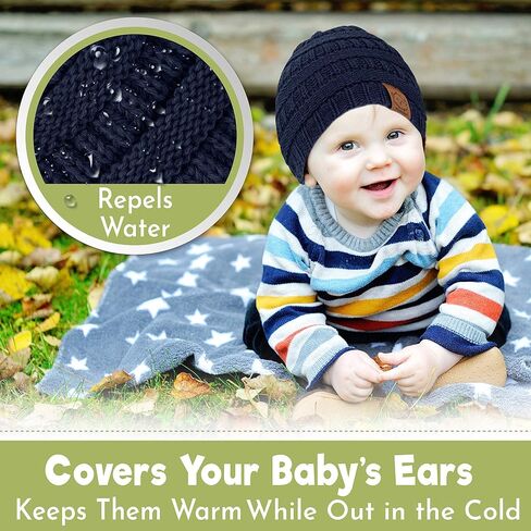 KeaBabies Organic Baby Bibs for Boys & Girls And Baby Beanie Winter Hats Bundle - Organic Cotton Teething Bib (Basic) - Soft Knitted Baby Hat Mittens (Urban) in Saudi Arabia