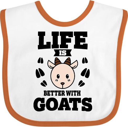 inktastic Life Is Better with Goats Baby Bib in Saudi Arabia