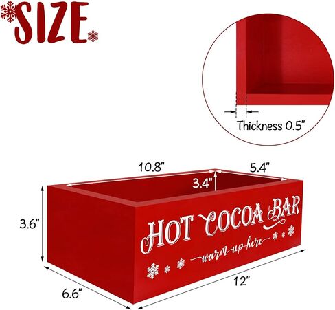 Christmas Hot Cocoa Wood Tray Holder Box Station for Home Kitchen Holiday Decor in Saudi Arabia