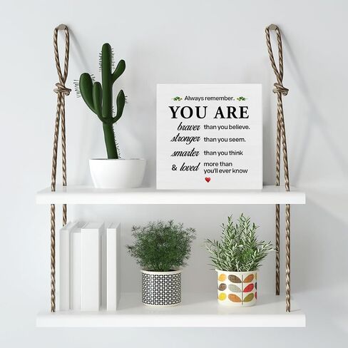 Inspirational Office Sign Positive Quote Wooden Box Sign Always Remember You Are Braver Desk Decorative Wooden Sign Home Office Decor for Desk Table Shelf 5 x 5 Inches in Saudi Arabia