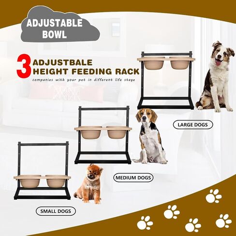 Mikicharm Elevated Dog Bowl Stand, Spill Proof and Adjustable, for Large and Medium Sized Dogs in Saudi Arabia