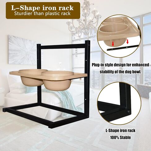 Mikicharm Elevated Dog Bowl Stand, Spill Proof and Adjustable, for Large and Medium Sized Dogs in Saudi Arabia