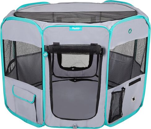 Deluxe Premium Pet Dog Playpen Portable Soft Dog Exercise Pen Kennel with Carry Bag for Dogs, Cats, Kittens, and All Pets (Small, Black) in Saudi Arabia